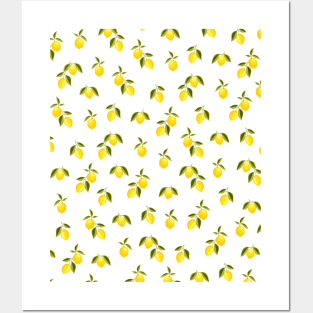 Citrus Lemon Fruit Pattern Posters and Art